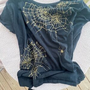 Y2K spider web graphic t shirt by Gildan